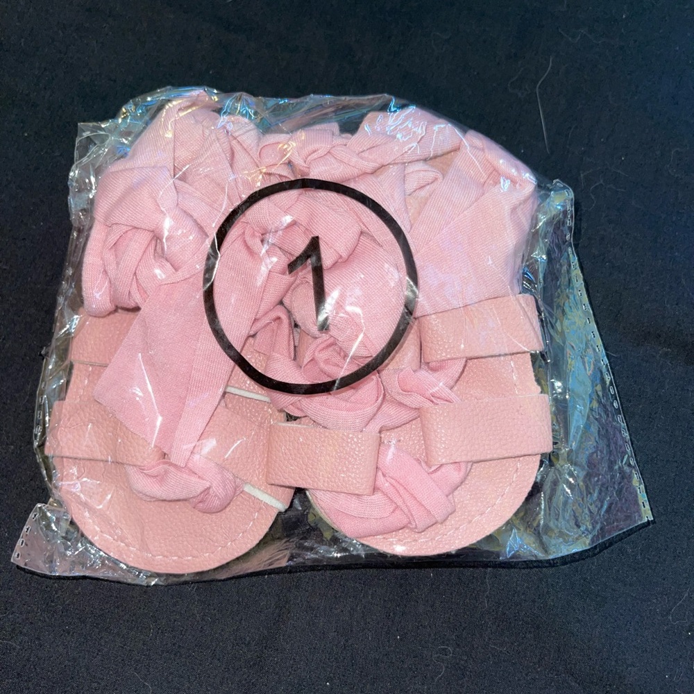 Baby Pink Tie Leg Sandals